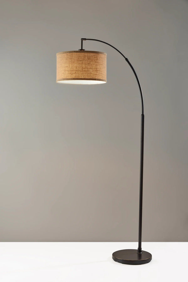 Adesso Burlap Arc Lamp