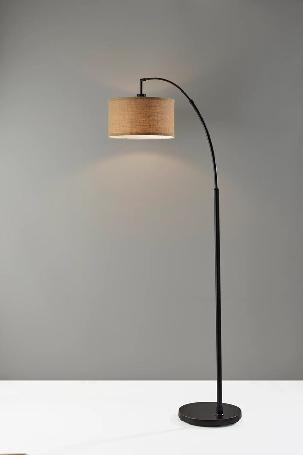 Adesso Burlap Arc Lamp