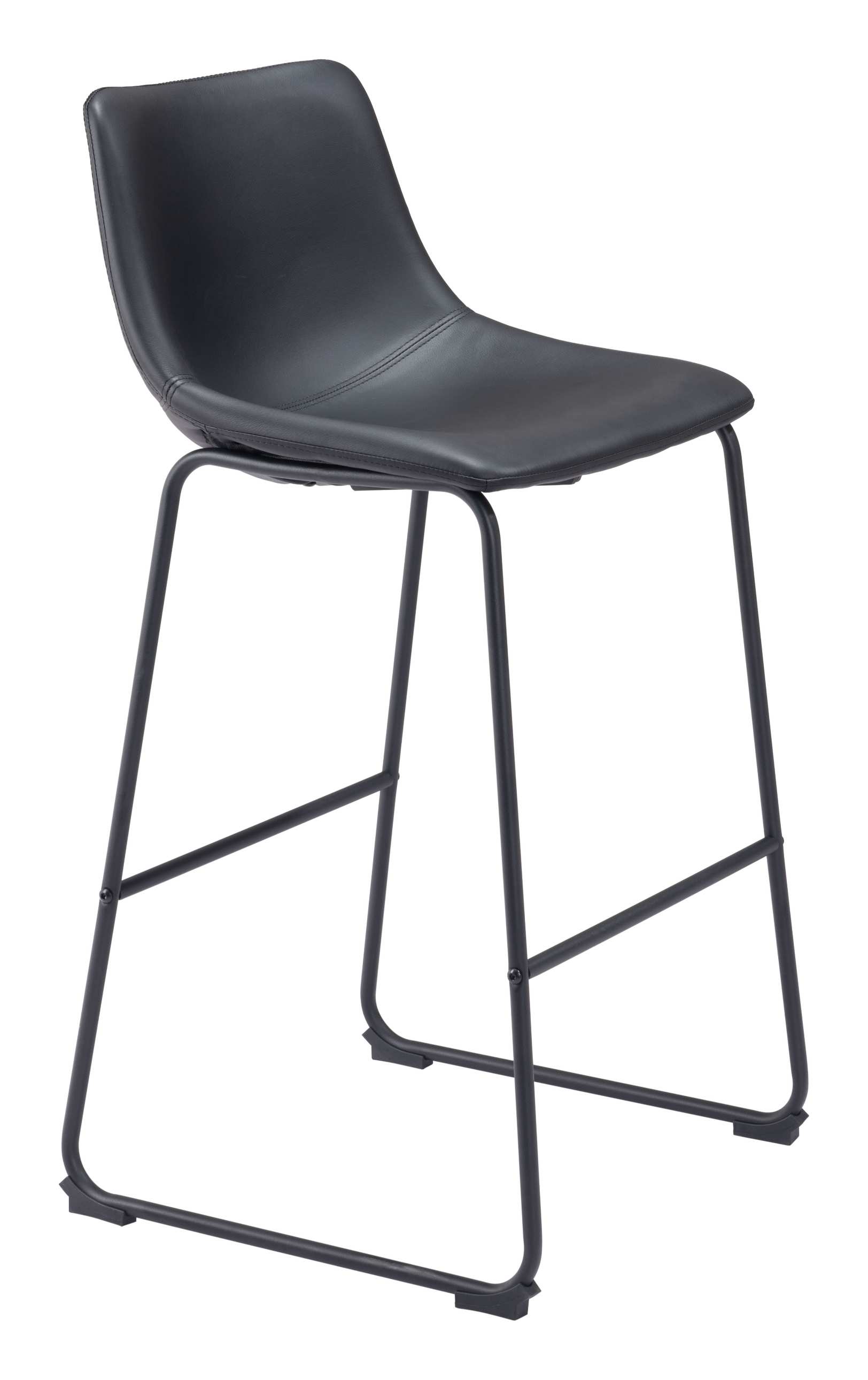Zuo Modern Smart Barstool in Black/Charcoal/Vintage Espresso