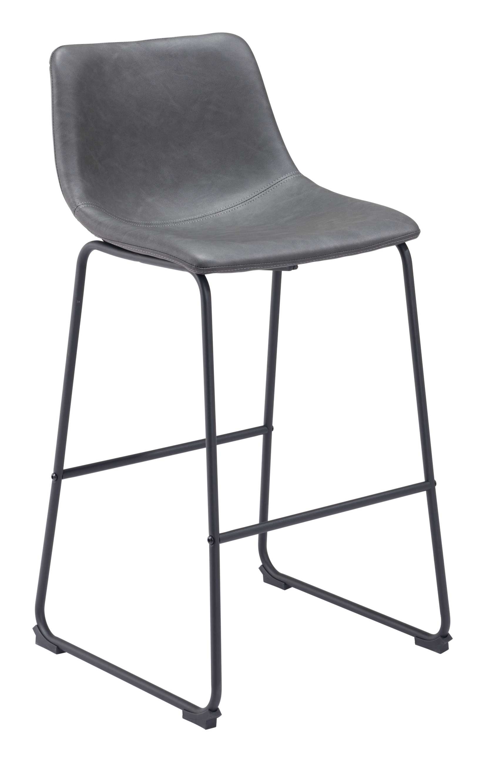 Zuo Modern Smart Barstool in Black/Charcoal/Vintage Espresso