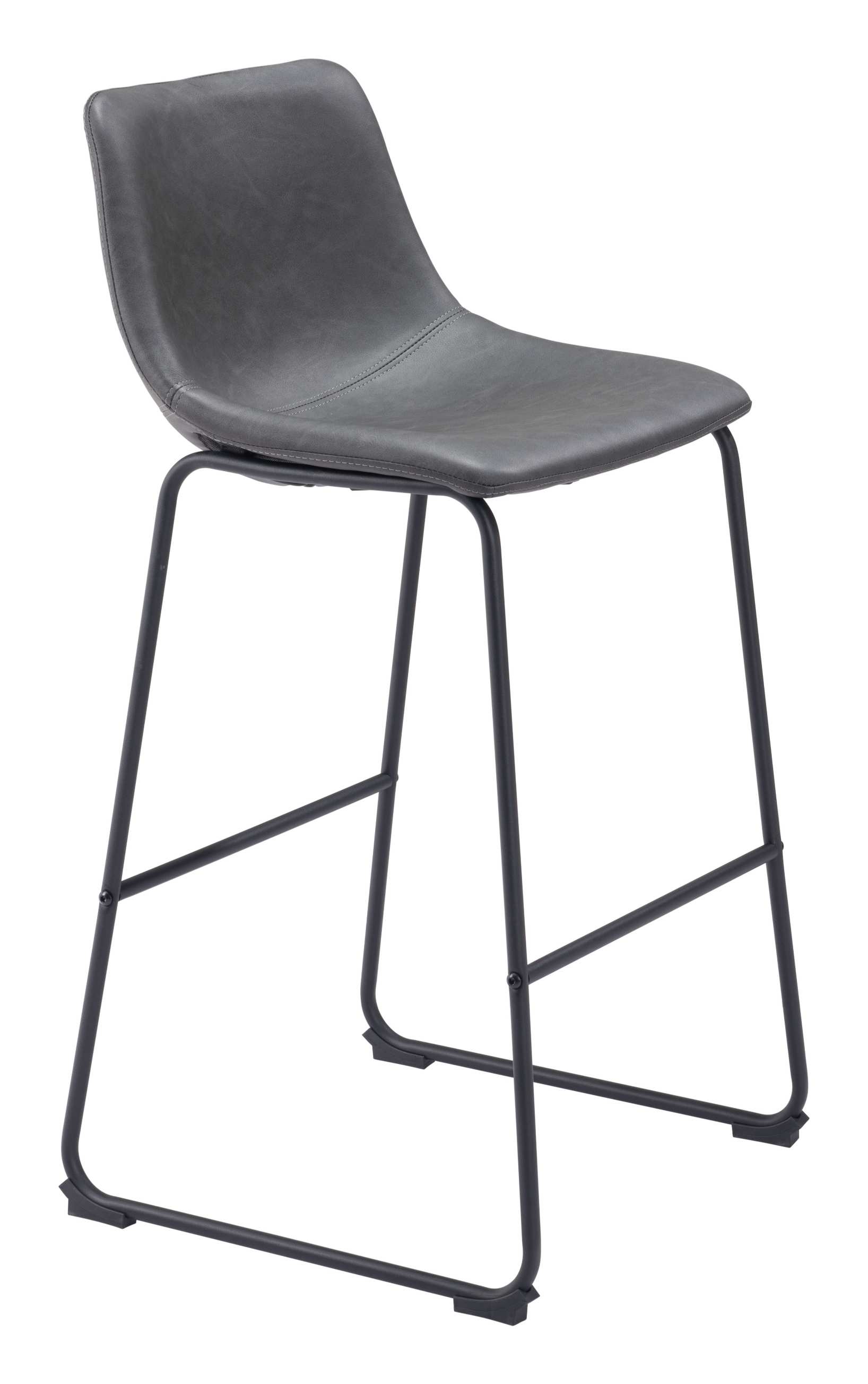 Zuo Modern Smart Barstool in Black/Charcoal/Vintage Espresso