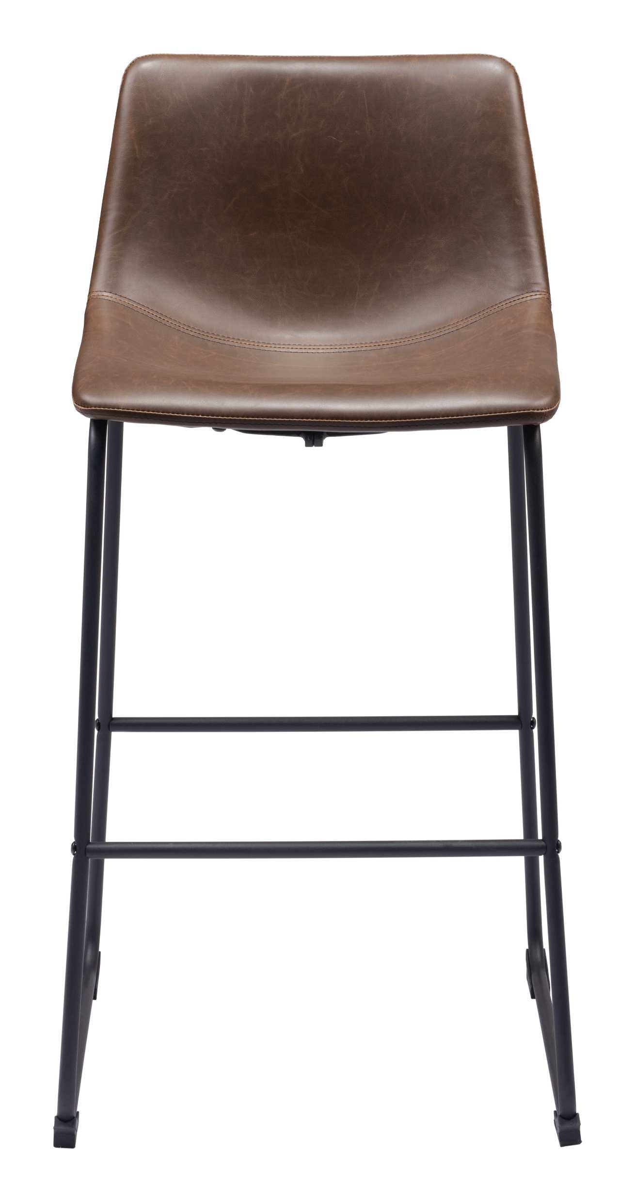 Zuo Modern Smart Barstool in Black/Charcoal/Vintage Espresso