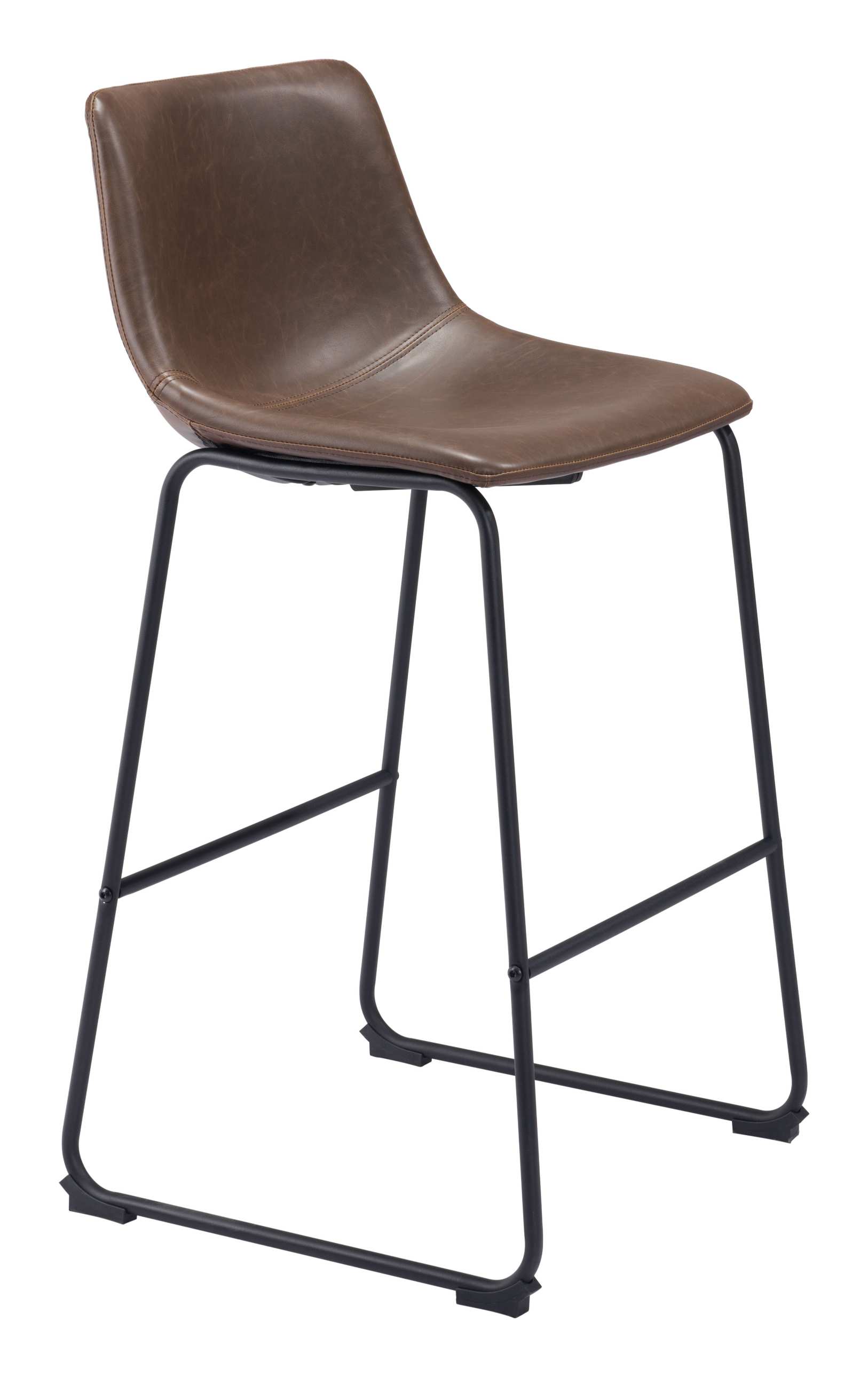 Zuo Modern Smart Barstool in Black/Charcoal/Vintage Espresso