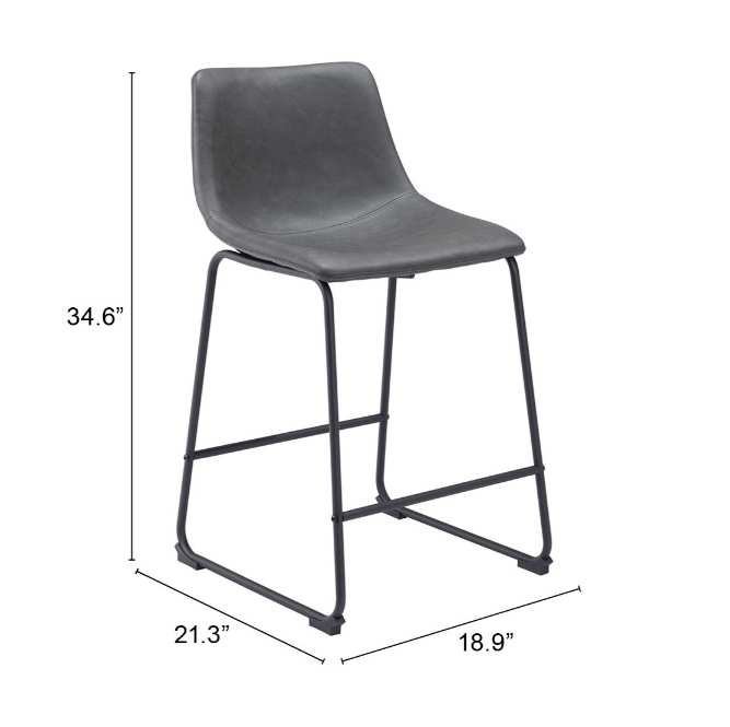 Zuo Modern Smart Counter Stool in Black/Ivory/Charcoal/Vintage Espresso
