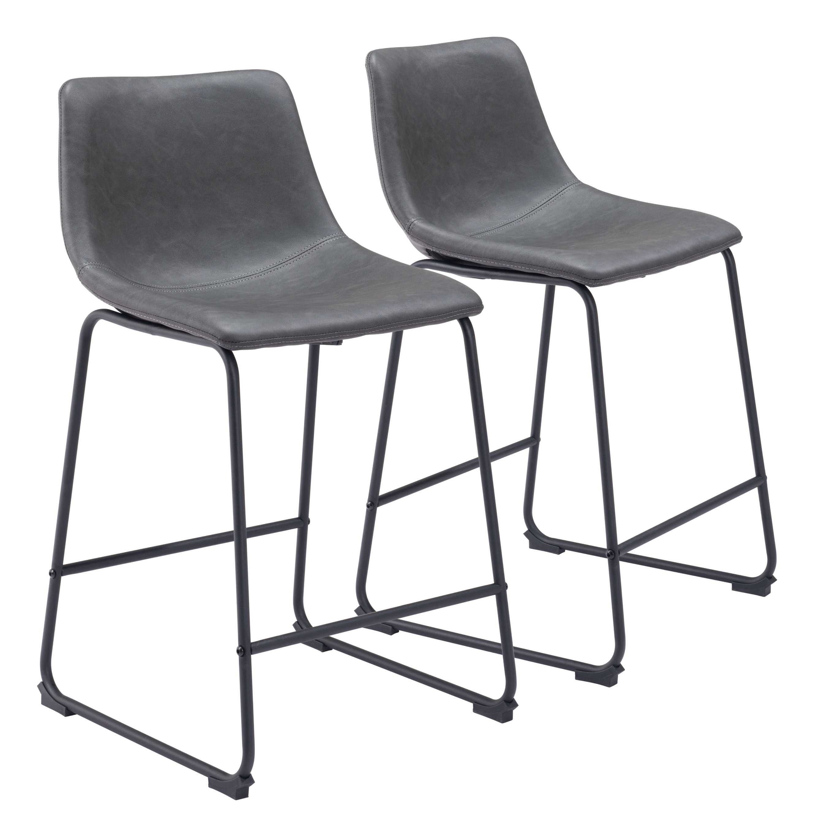 Zuo Modern Smart Counter Stool in Black/Ivory/Charcoal/Vintage Espresso