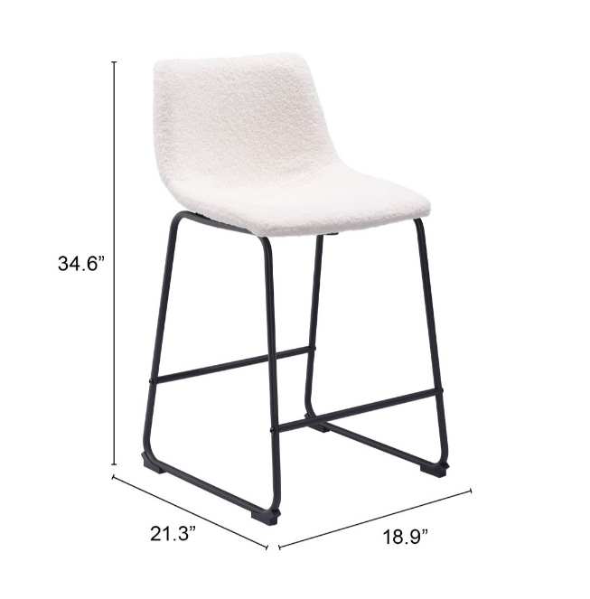 Zuo Modern Smart Counter Stool in Black/Ivory/Charcoal/Vintage Espresso