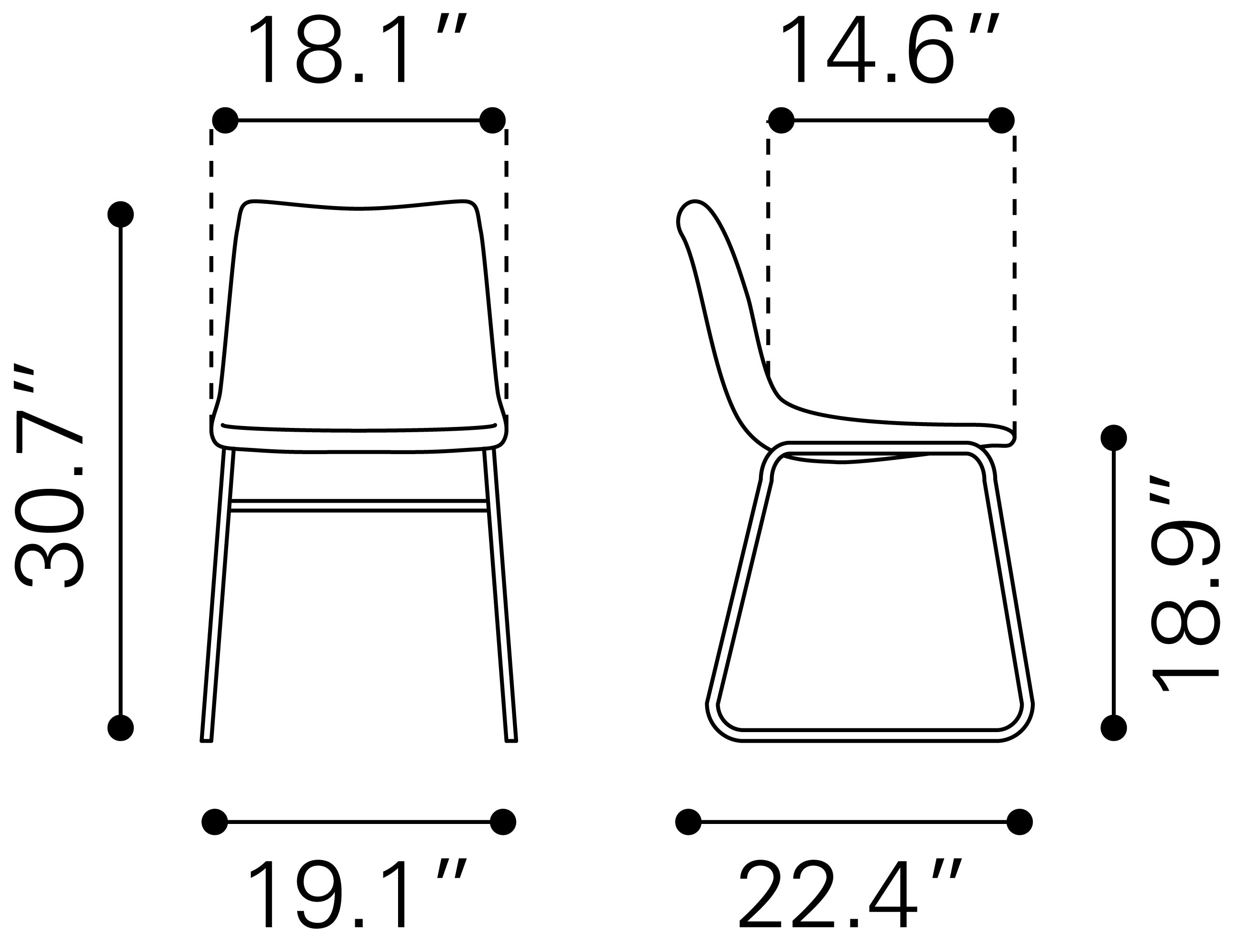 Zuo Modern Smart Dining Chair in Black/Ivory/Charcoal