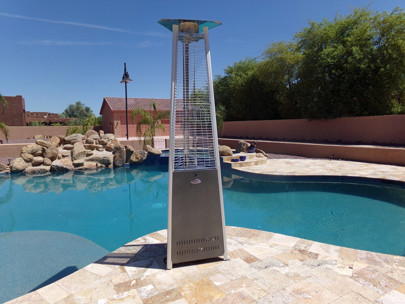 AZ Patio Heaters Commercial Glass Tube Patio Heater in Hammered Silver / Bronze / Black