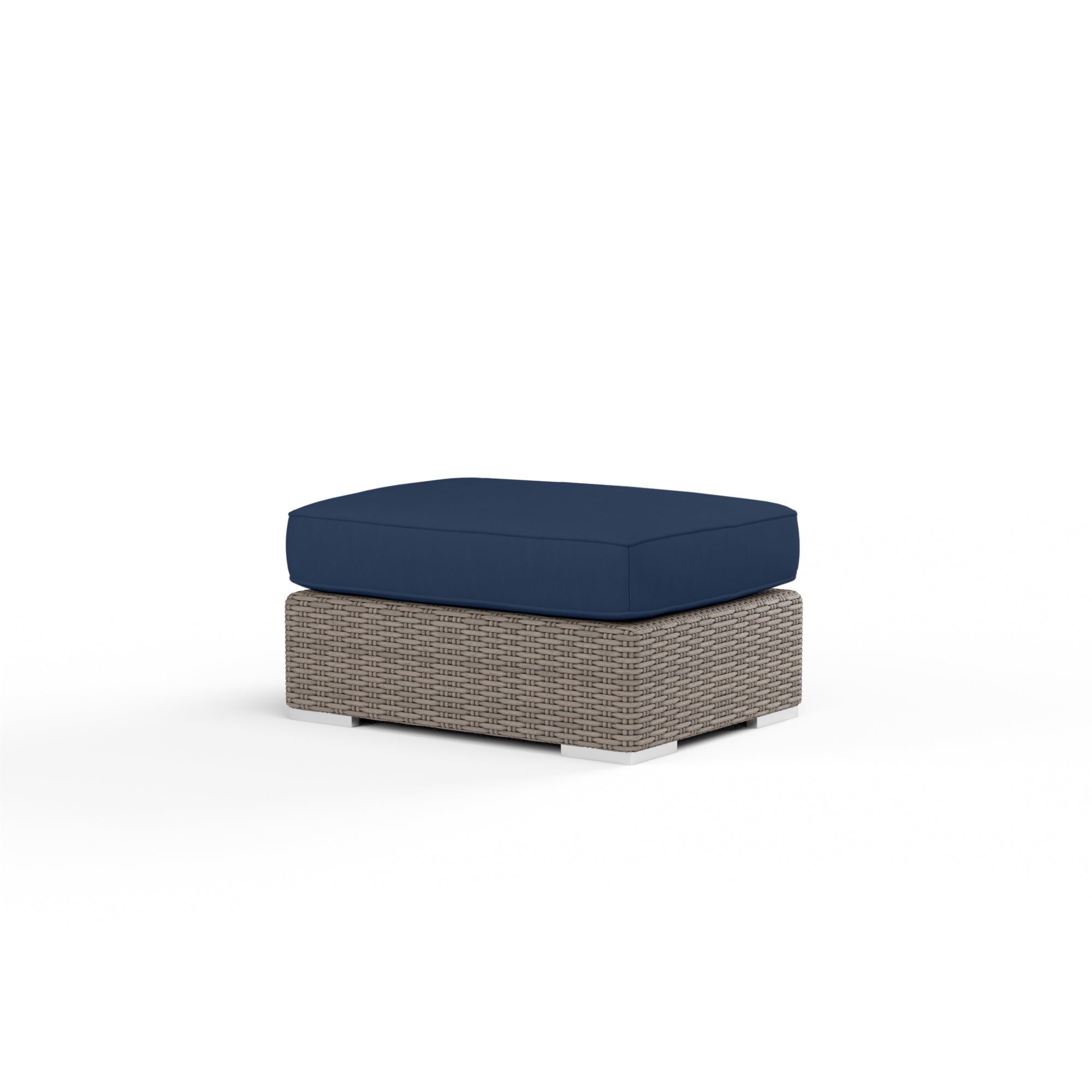 Sunset West Coronado Wicker Ottoman With Cushions