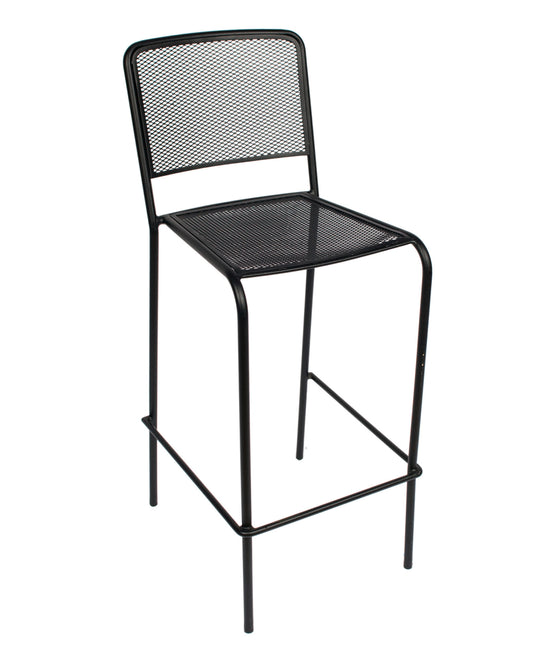 BFM Seating Chesapeake Barstool Micro Mesh Seat & Back - Powder Coated Steel - Black