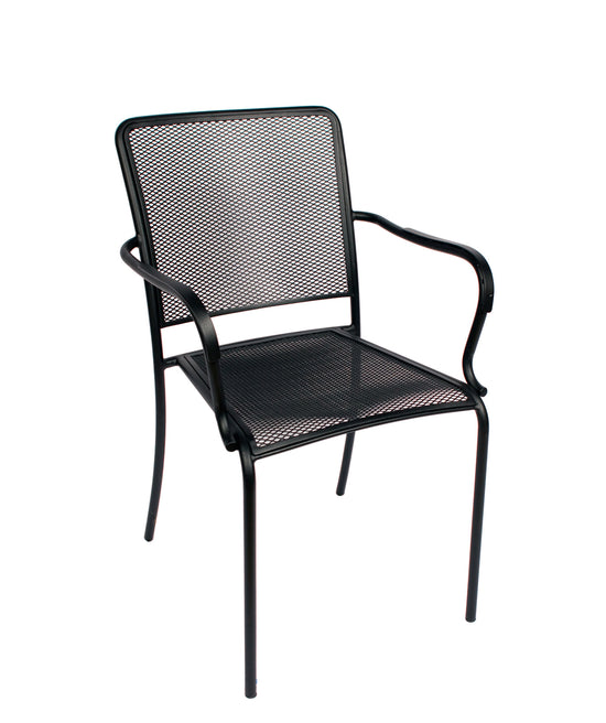 BFM Seating Chesapeake Armchair Micro Mesh Seat & Back - Powder Coated Steel - Black