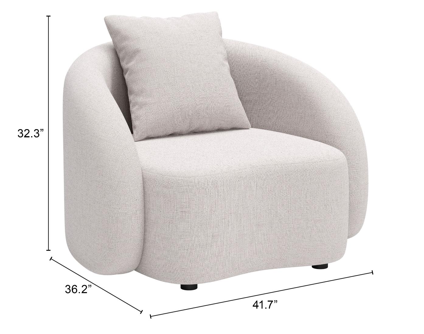 Zuo Modern Sunny Isles Accent Chair in Beige