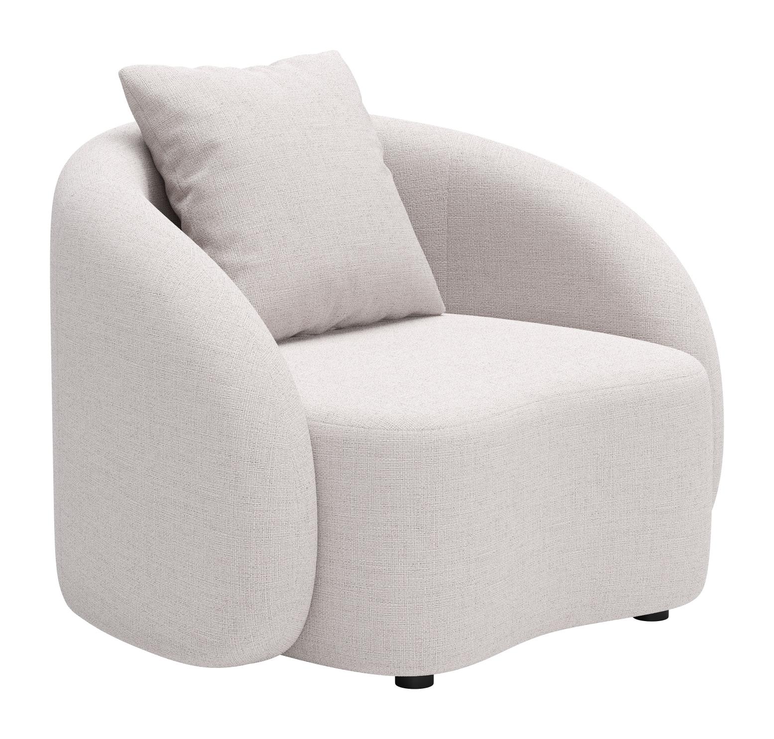 Zuo Modern Sunny Isles Accent Chair in Beige