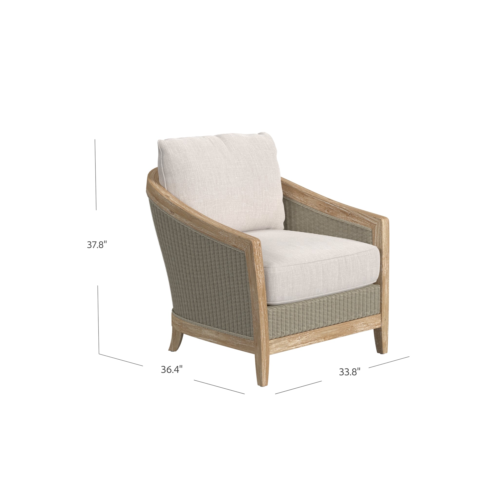 Sunset West Cambria Club Chair in Canvas Canvas with Self Welt