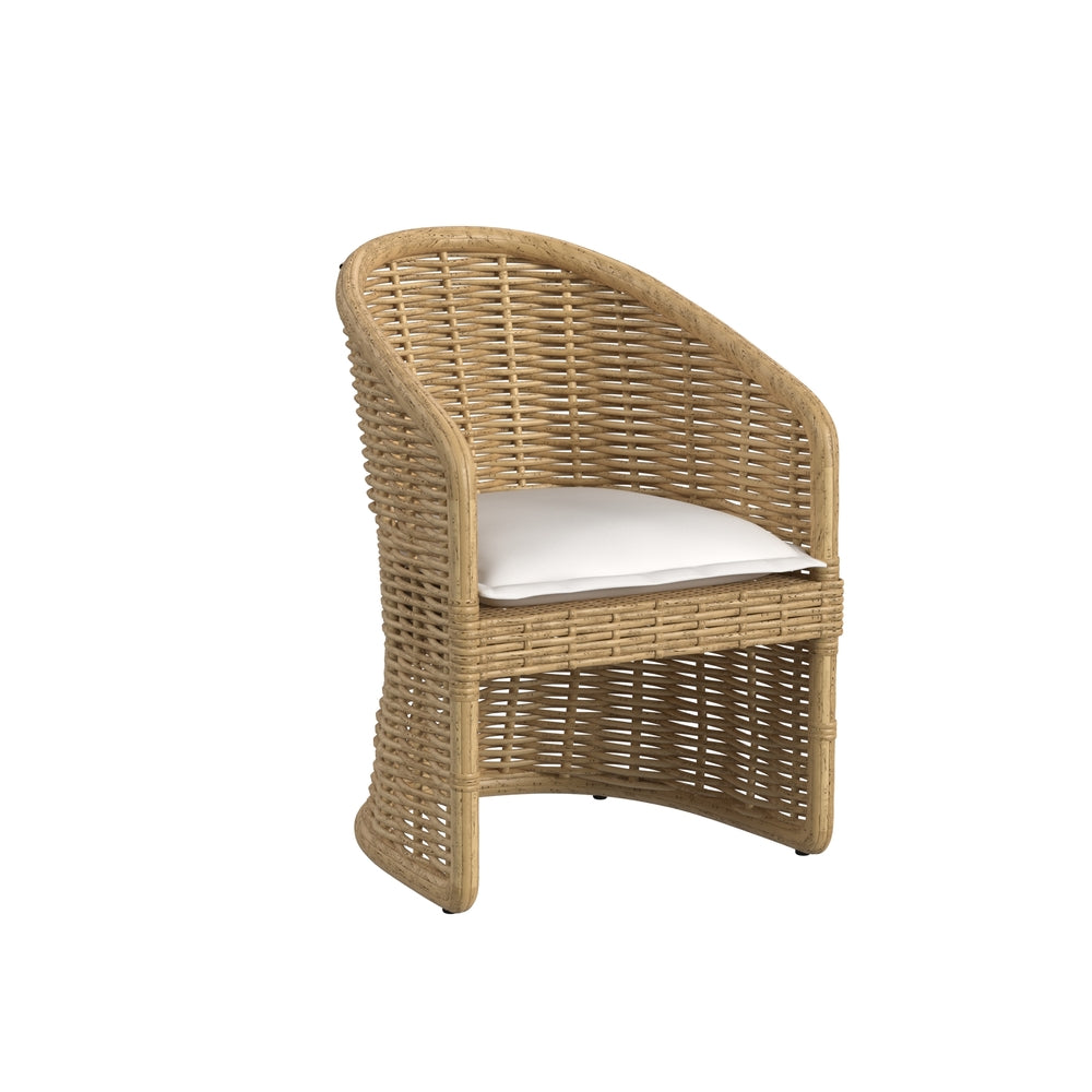 Sunset West Playa Dining Chair in Soothe Pearl with Flange Welt