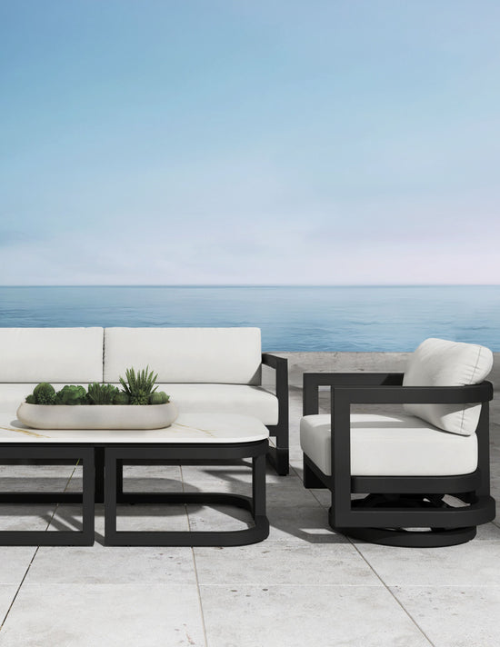 Sunset West Malibu Swivel Chair in Cast Silver - No Welt