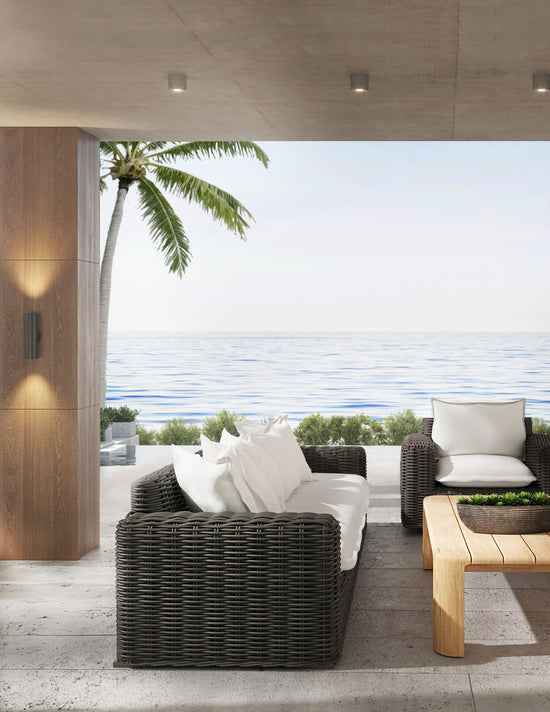 Sunset West Cabo Oversized Club Chair in Soothe Pearl with Flange Welt