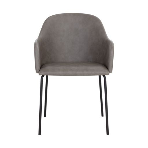 Sunpan Hensley Dining Armchair in Dark Teal / Dawn Grey / Hazelnut / Mina Warm Grey