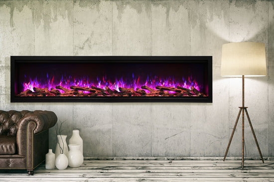 Amantii 88" Extra Tall Clean Face Electric Built-in With Black Steel Surround