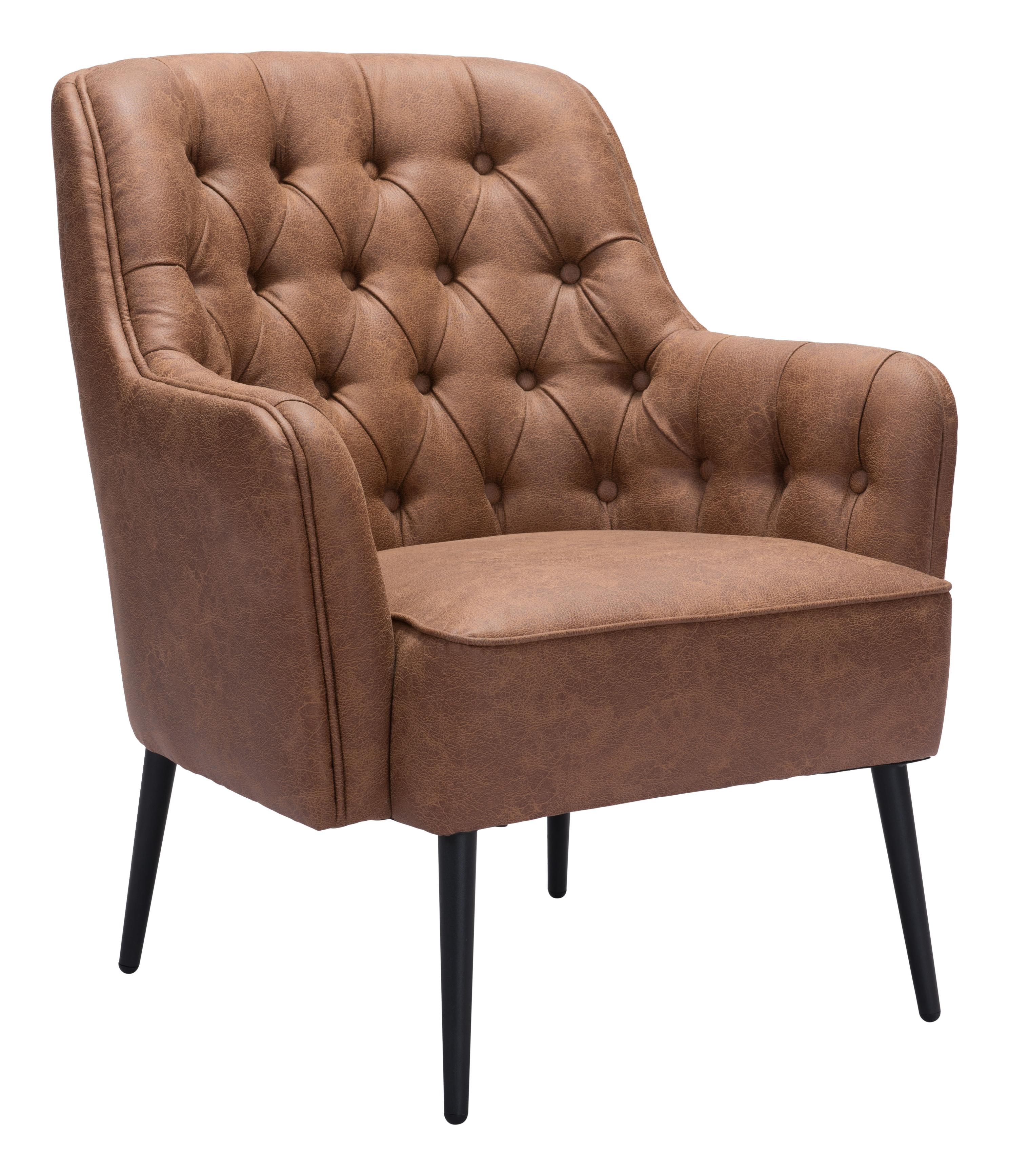 Zuo Modern Tasmania Accent Chair Vintage in Brown/Black