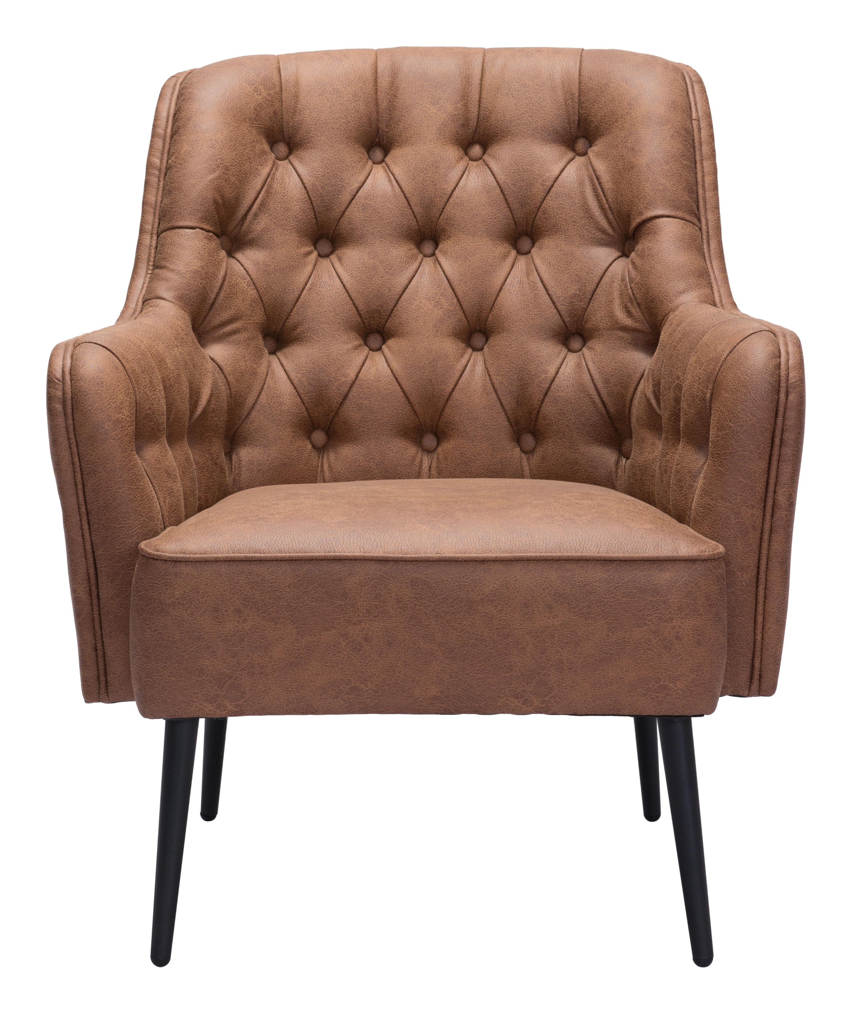 Zuo Modern Tasmania Accent Chair Vintage in Brown/Black