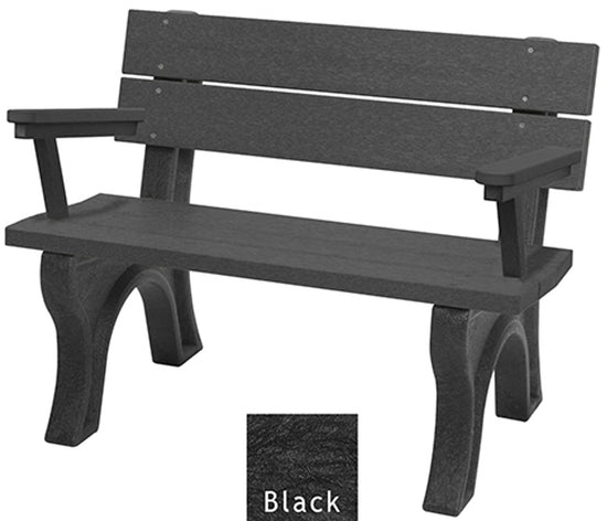 Polly Products Traditional Backed Bench With Arm
