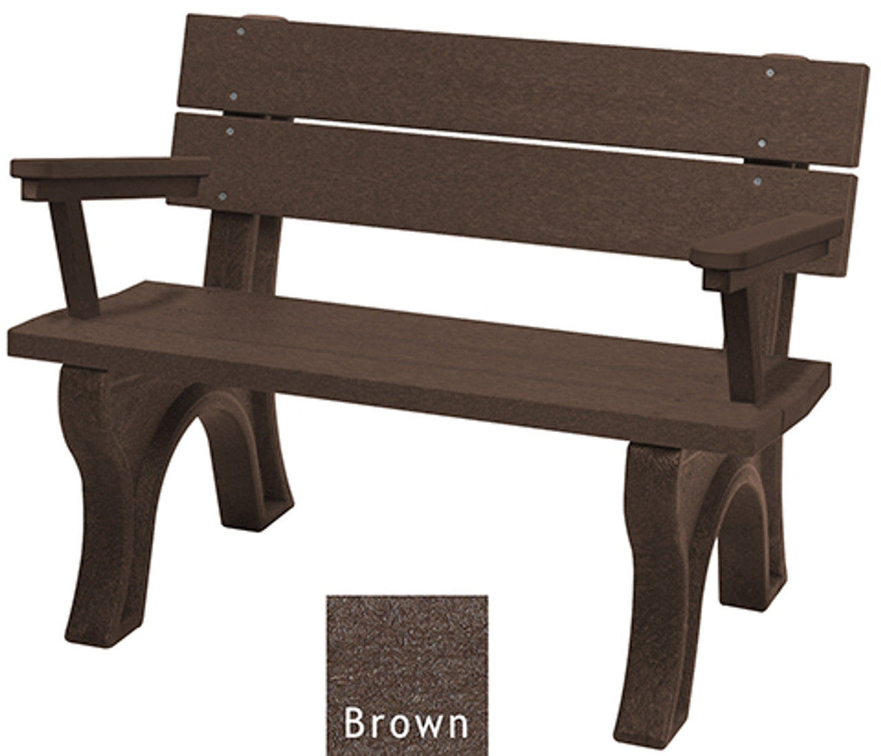 Polly Products Traditional Backed Bench With Arm