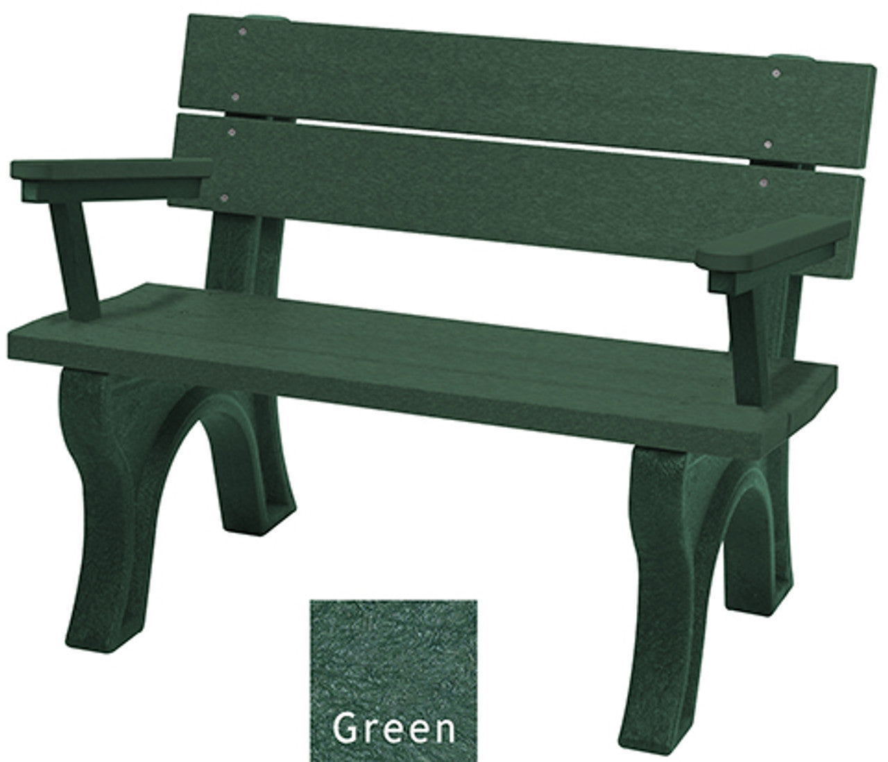 Polly Products Traditional Backed Bench With Arm