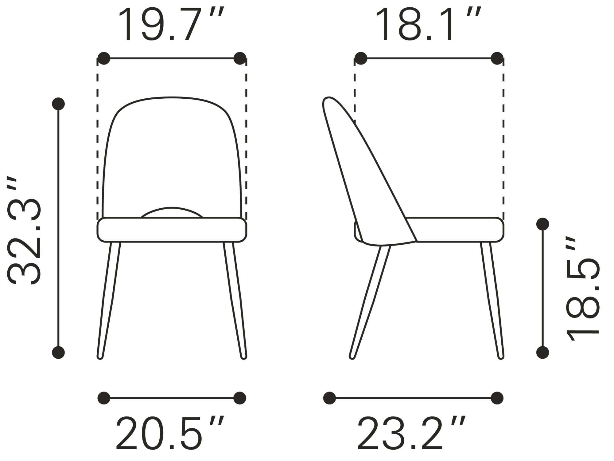 Zuo Modern Teddy Dining Chair in Ivory/Gray