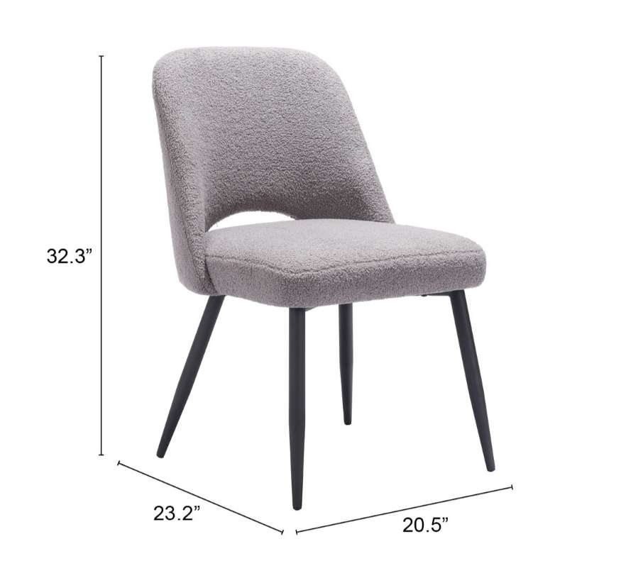 Zuo Modern Teddy Dining Chair in Ivory/Gray