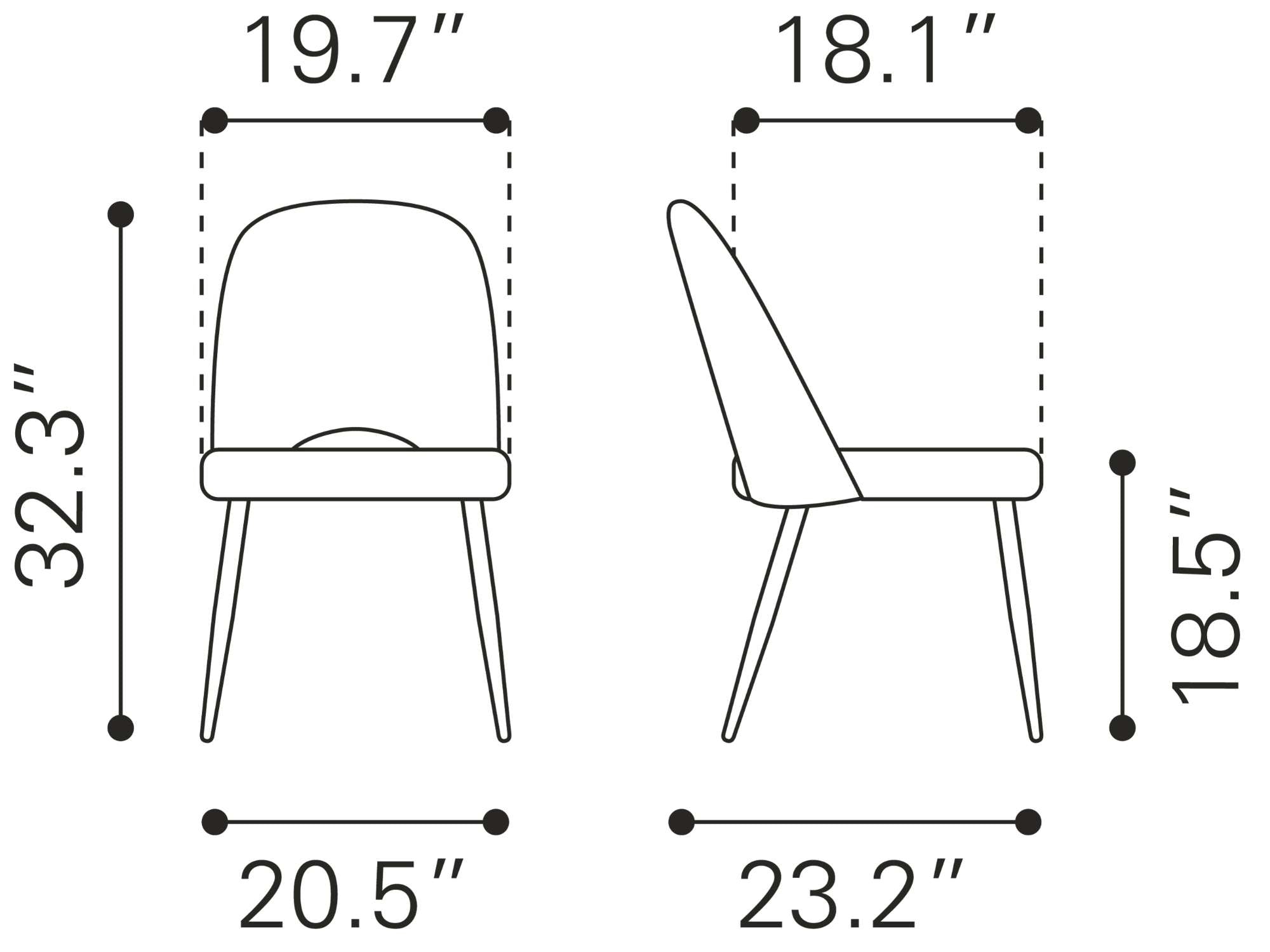 Zuo Modern Teddy Dining Chair in Ivory/Gray