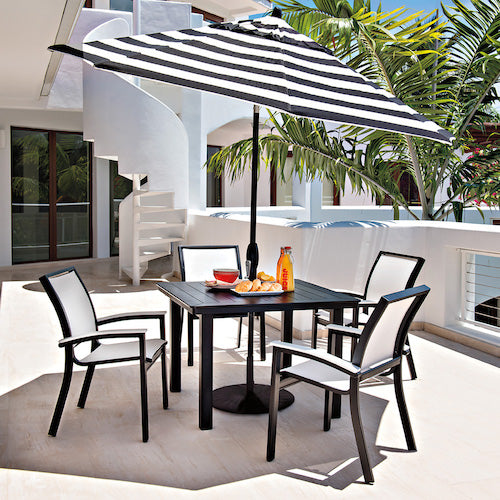 Telescope Casual Bazza Marine Grade Polymer/Aluminum Sling Dining Height Stacking Cafe Chair