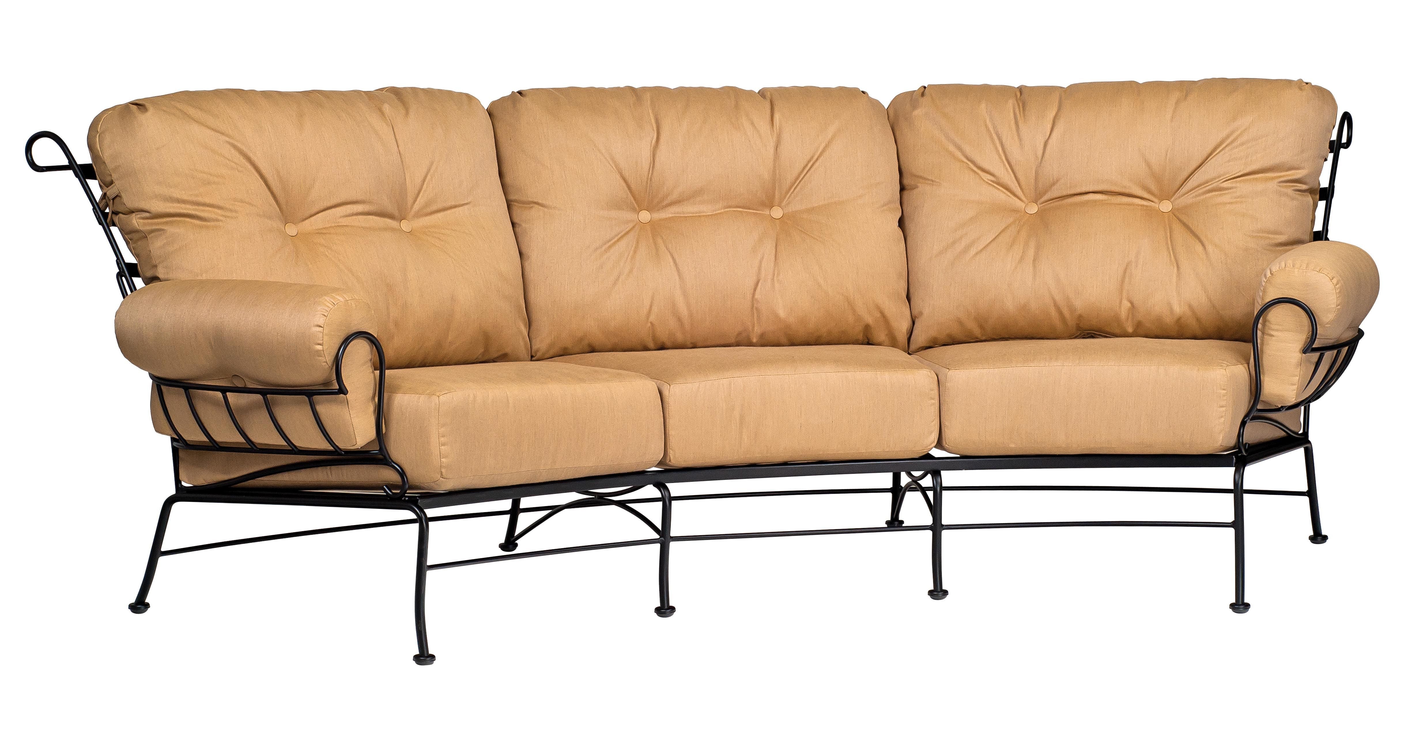 Woodard Terrace Crescent Sofa, Aged Teak, No Cushion, Grade A Fabric, Garden Chairs, Sofa, Terrace, Aluminum, Iron, Sofas and Loveseats, Curved, Outdoor