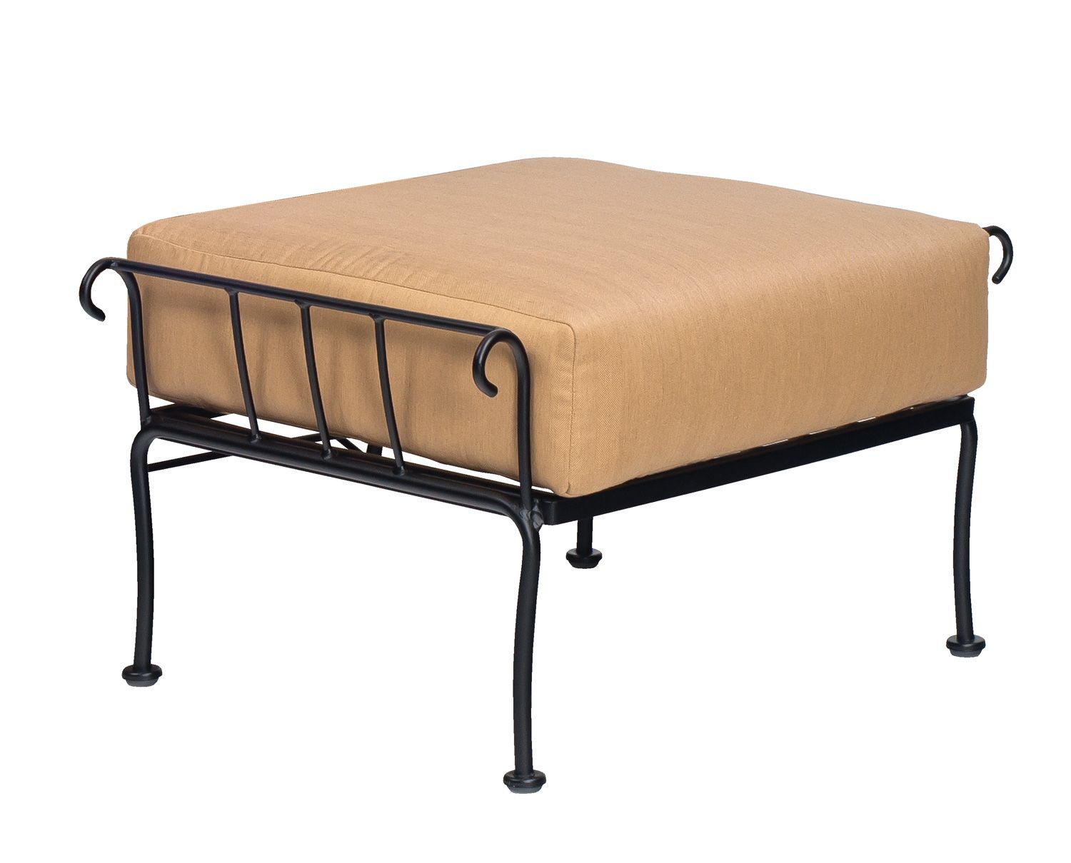 Woodard Terrace Ottoman, Aged Teak, No Cushion, Grade A Fabric, Garden Chairs, Ottoman, Terrace, Iron, Ottoman, Square, Outdoor