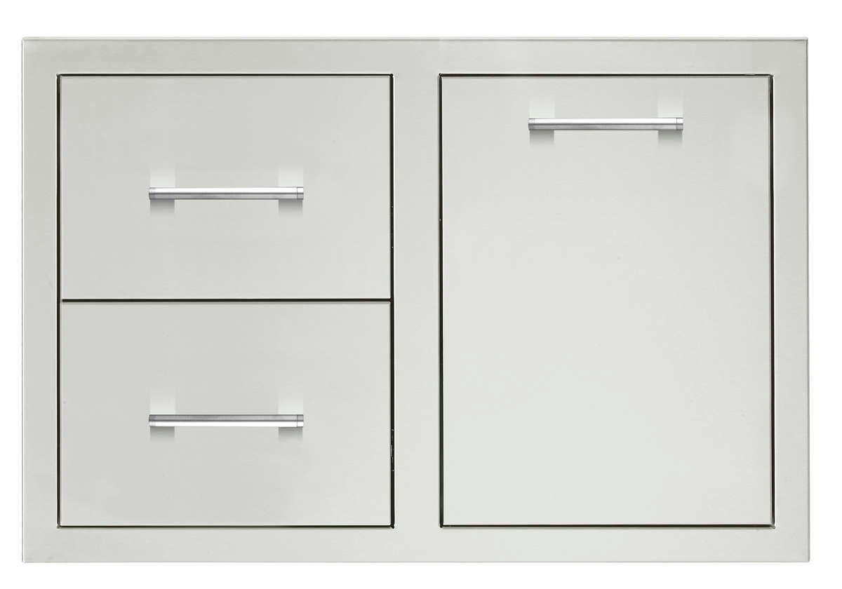 TrueFlame 33" 2-Drawer And Access Door Combo Masonry Frame Return
