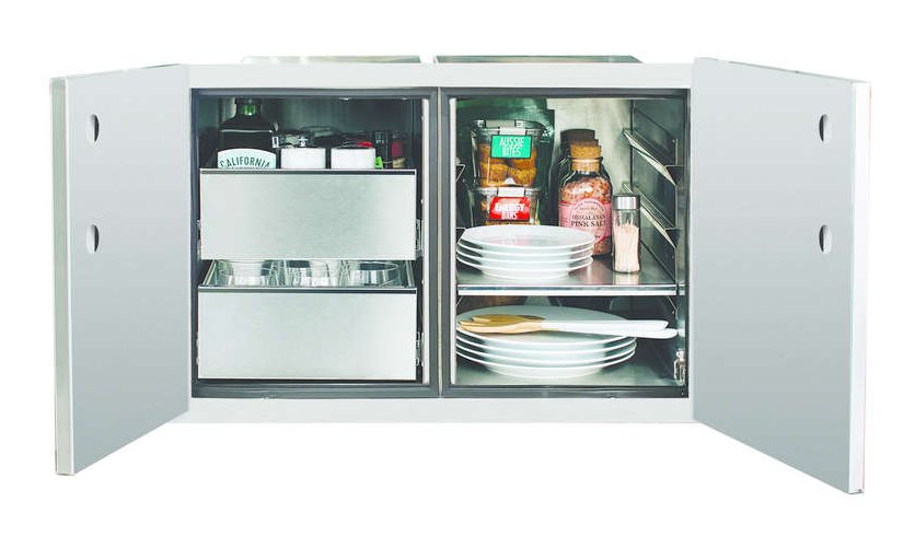 TrueFlame 36" 2-Drawer Dry Storage Pantry And Enclosed Cabinet Combo