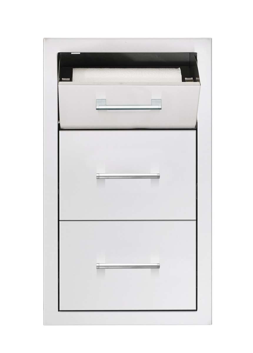 TrueFlame 17" Vertical 2-Drawer And Paper Towel Holder Combo Masonry