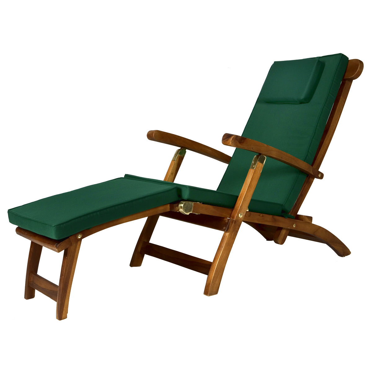 All Things Cedar 5 - Position Steamer Chair & Blue/Green/Red/White Cushion