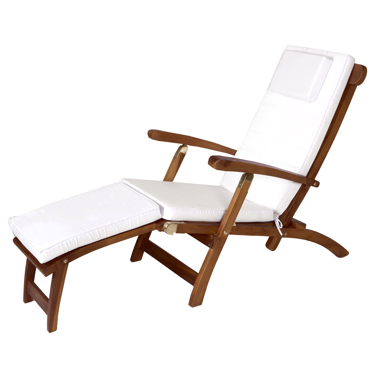 All Things Cedar 5 - Position Steamer Chair & Blue/Green/Red/White Cushion