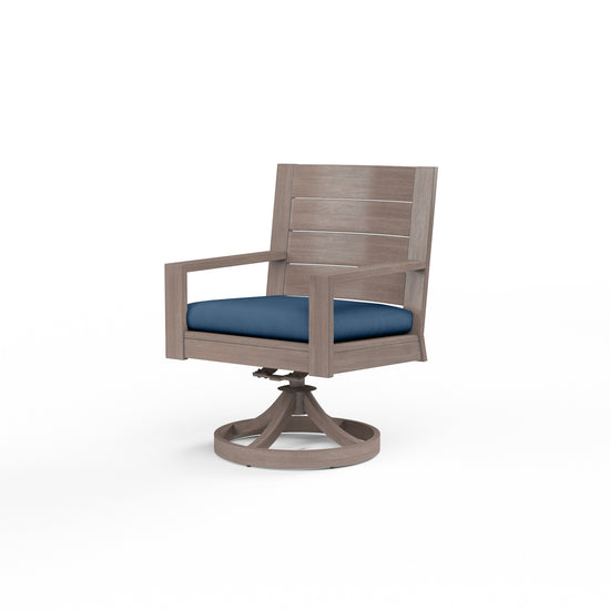 Sunset West Aluminum Laguna Swivel Dining Chair with Cushion