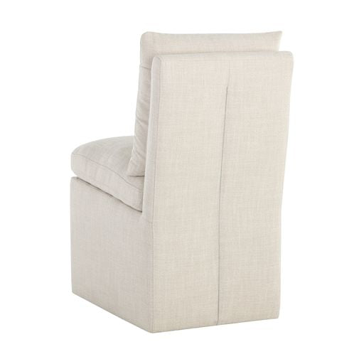 Sunpan Glenrose Wheeled Dining Chair in Effie Linen / Effie Smoke