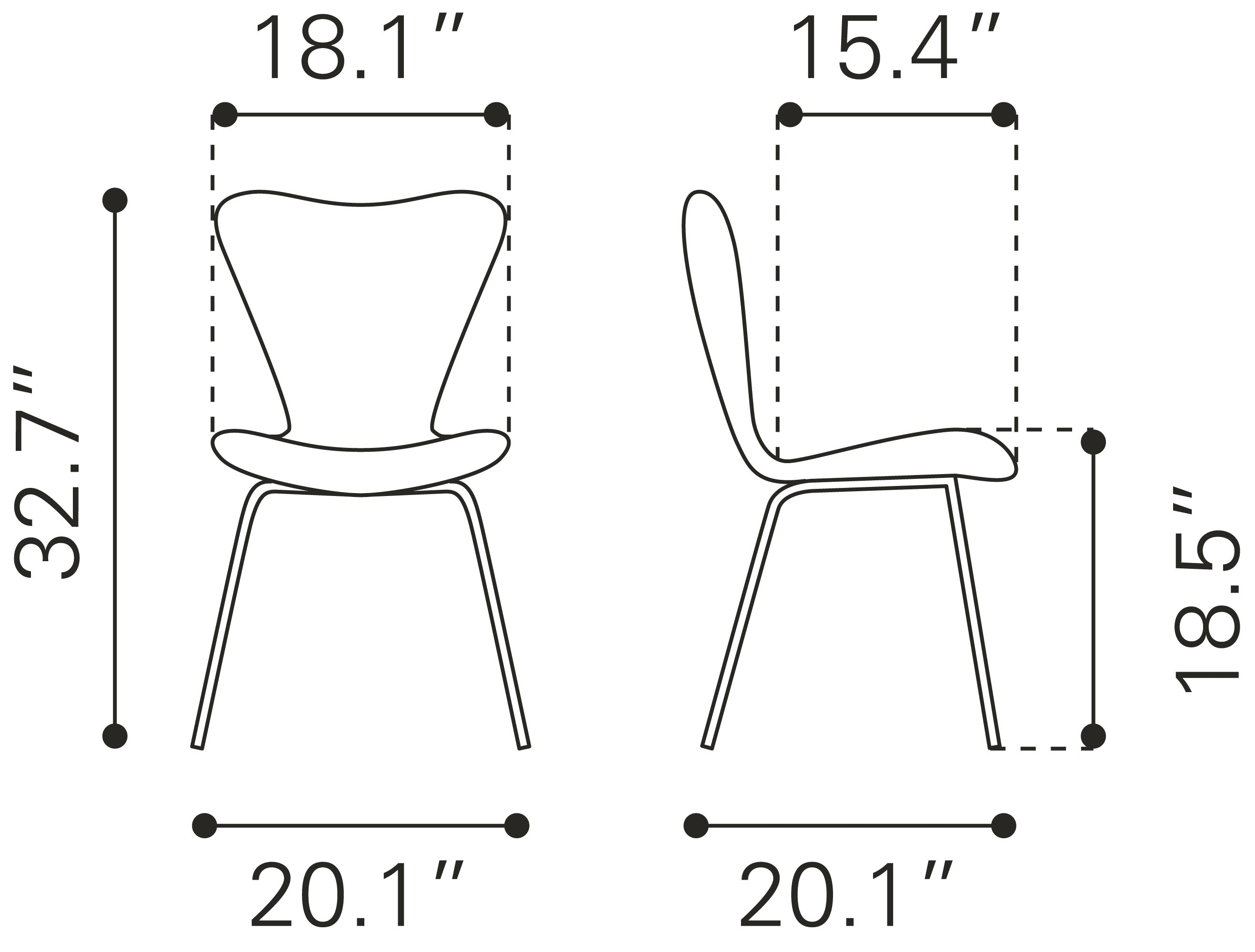 Zuo Modern Tollo Dining Chair in Brown