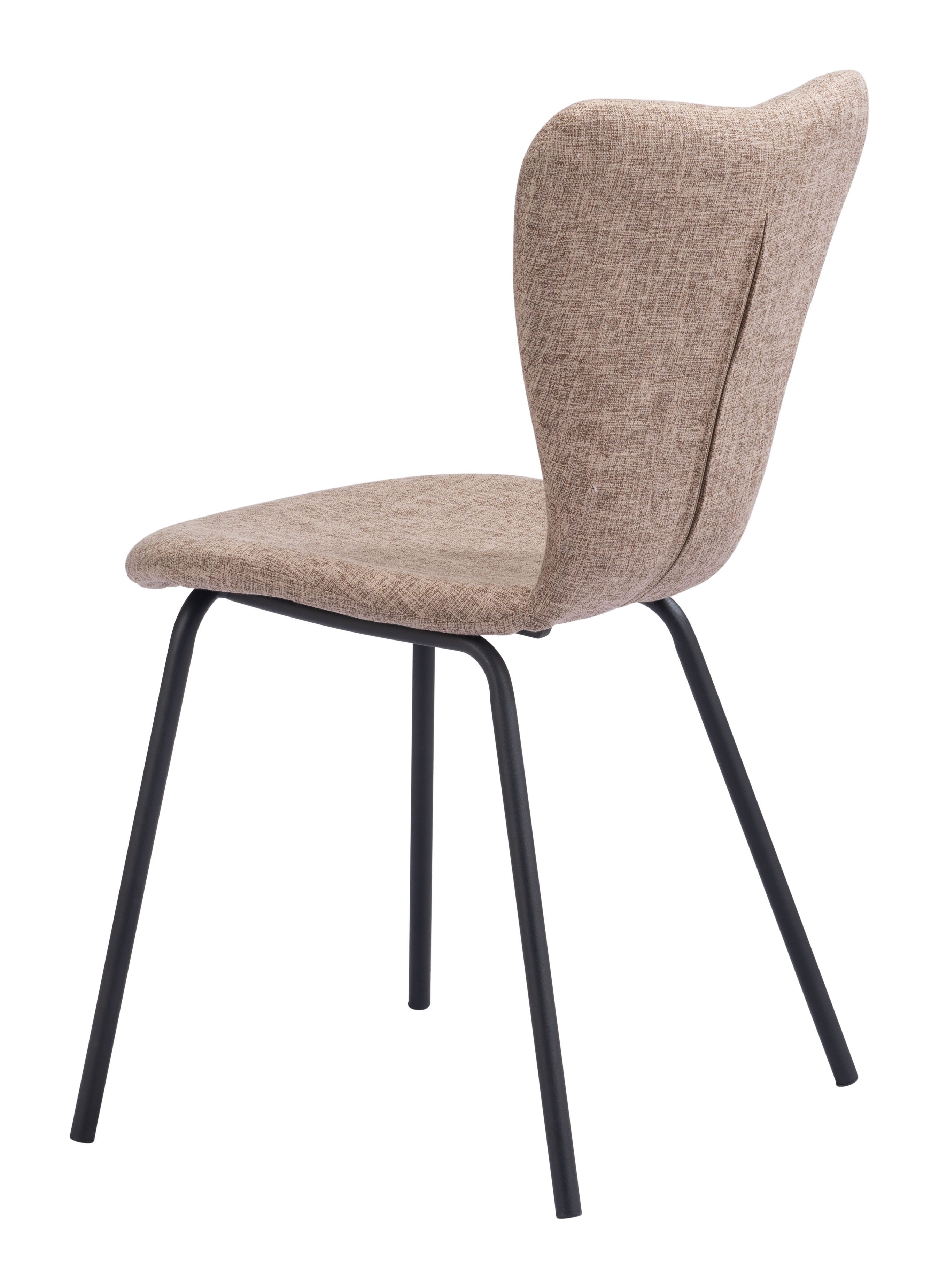 Zuo Modern Tollo Dining Chair in Brown, Dining Chairs, Plywood, Polyester, powder-coated Aluminum, Curved, 4 Legs, Indoor
