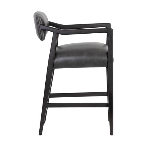 Sunpan Keagan Counter Stool in Brentwood Charcoal / Saloon Light Grey