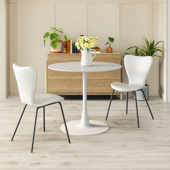 Zuo Modern Torlo Dining Chair in White/Black