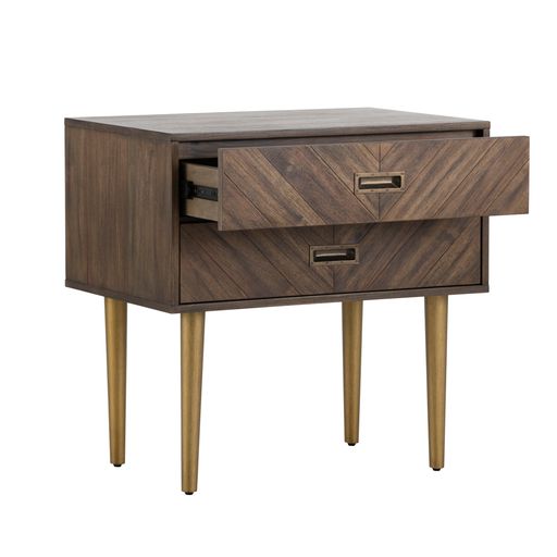 Sunpan Greyson Nightstand in Light / Smoke Acacia