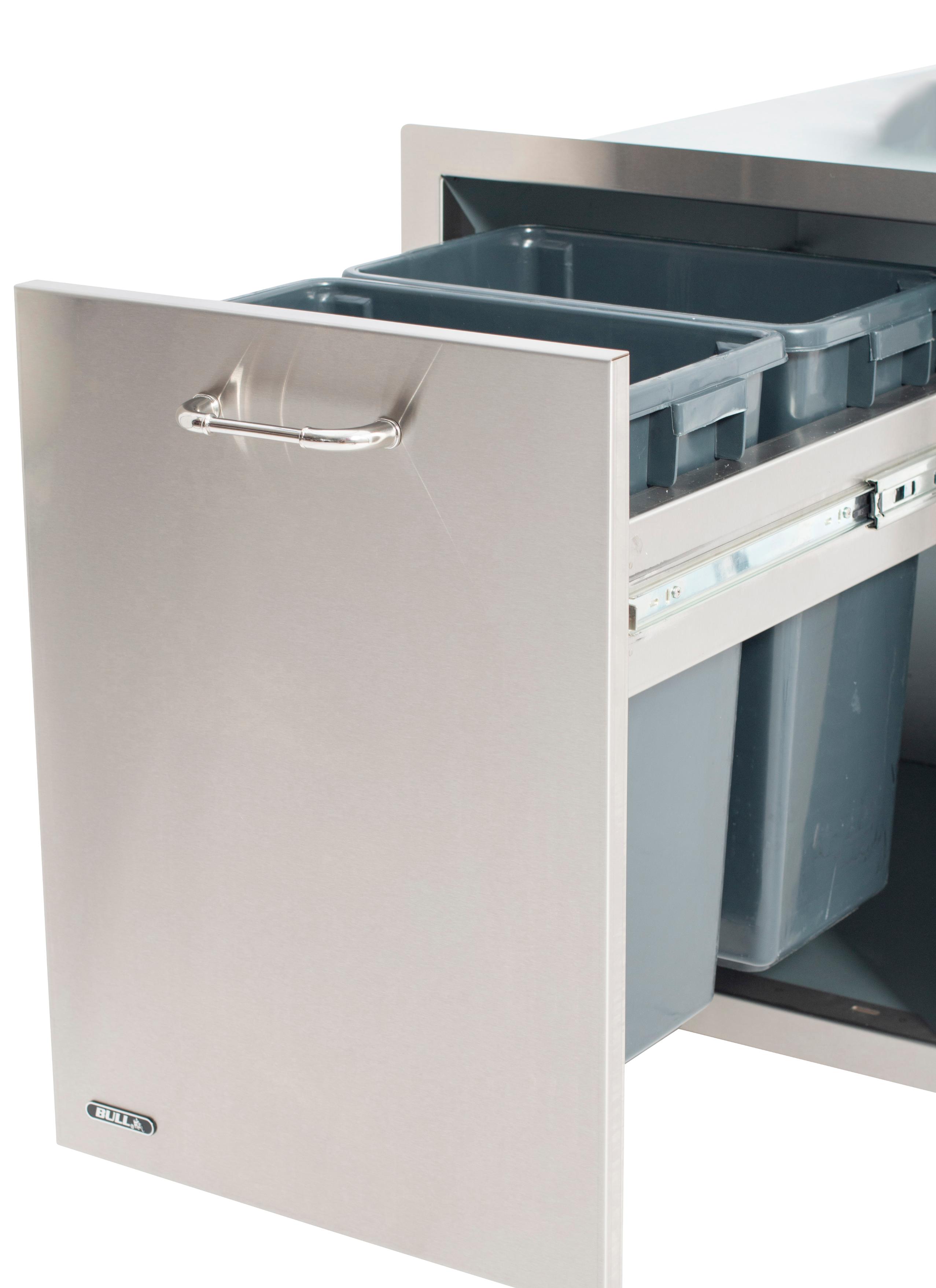 Bull BBQ Slim 10 Gallon Trash Drawer With Trash Can