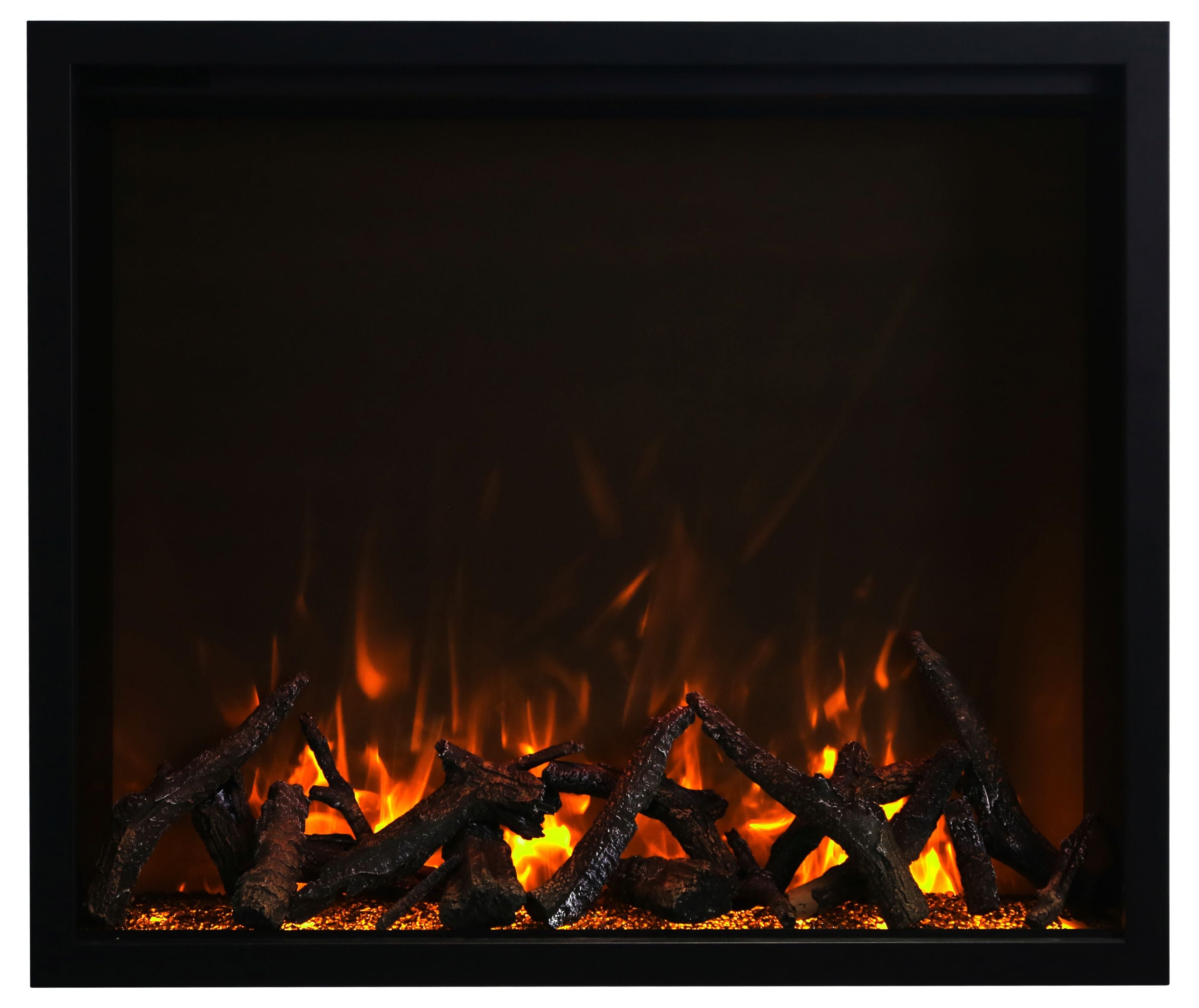 Amantii Traditional Smart Electric 48" Indoor / Outdoor WiFi Enabled Insert, Featuring a Multi Function Remote Control, Multi Speed Flame Motor and two (2) 10 piece Birch Log Sets