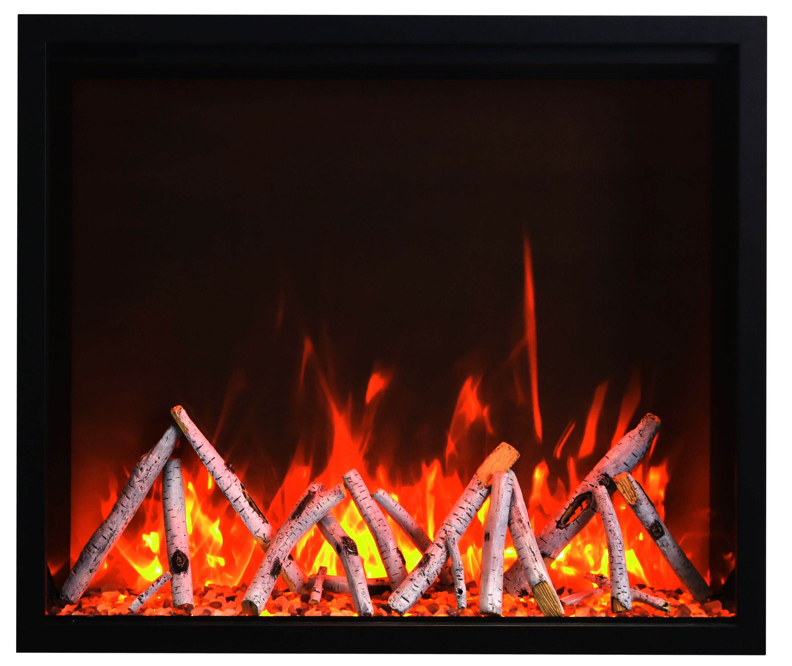 Amantii Traditional Smart Electric 48" Indoor / Outdoor WiFi Enabled Insert, Featuring a Multi Function Remote Control, Multi Speed Flame Motor and two (2) 10 piece Birch Log Sets