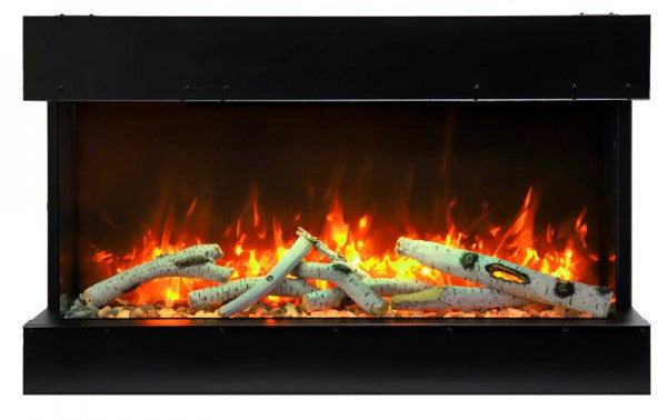 Amantii 30" Unit - 10 5/8" In Depth 3 Sided Glass Fireplace
